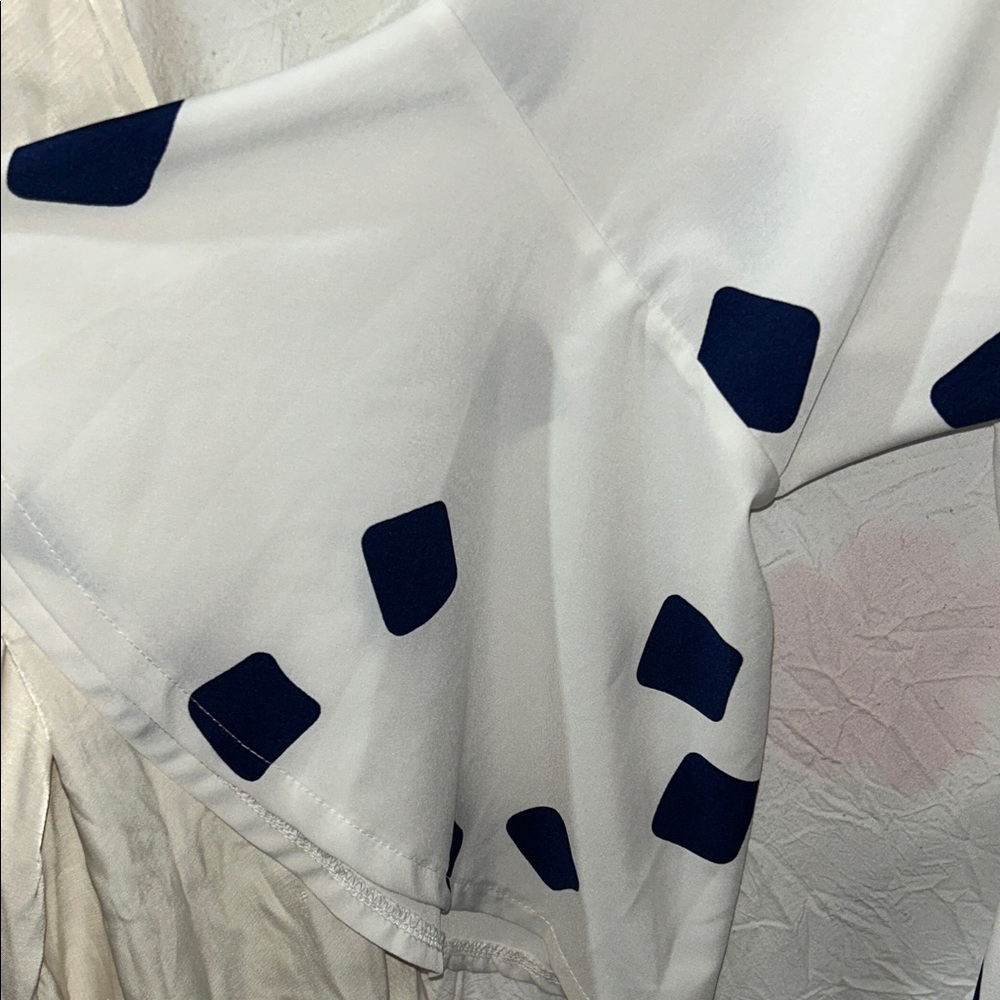 Ashley Stewart Blue & White Geometric Wrap Maxi Dress size 22/24 - Picture 4 of 10